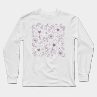 Floral Pattern-Purple Long Sleeve T-Shirt